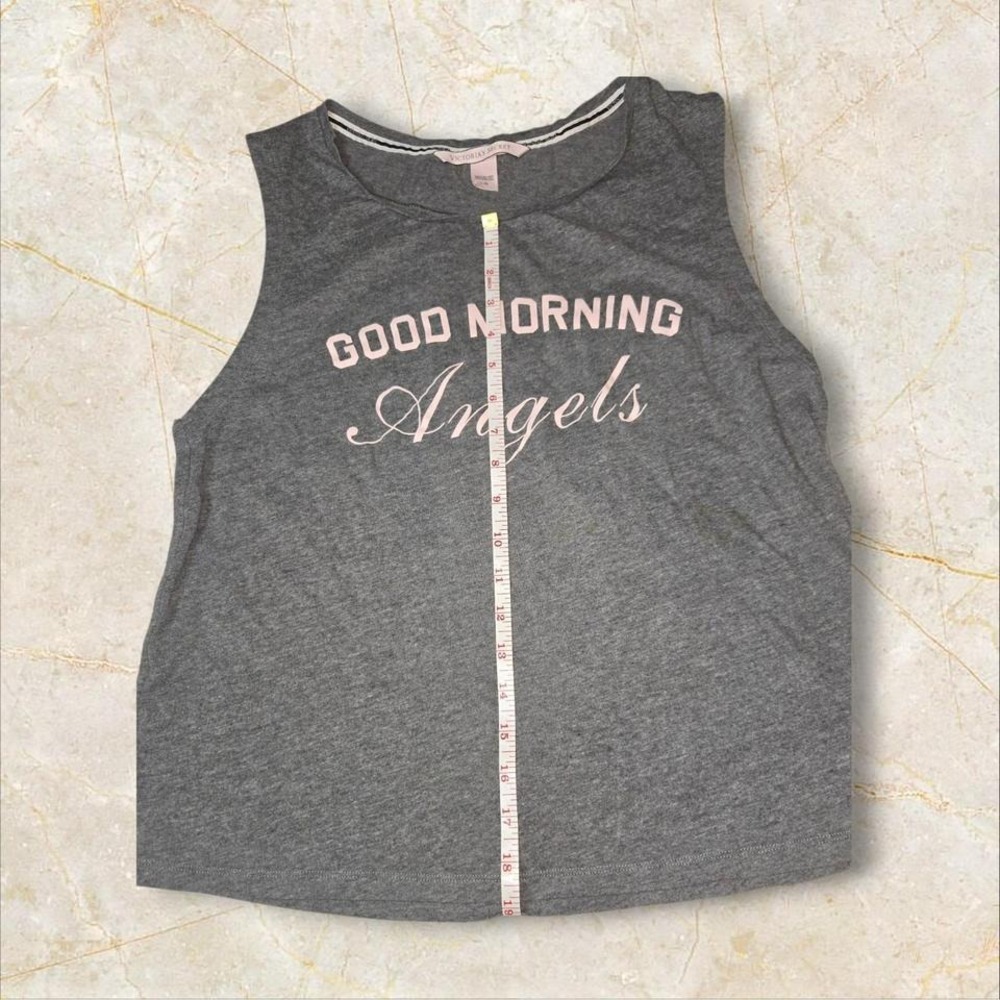 Victorias Secret Good Morning Angels Pajama Tank Top Gray Pink L Large - Picture 5 of 7